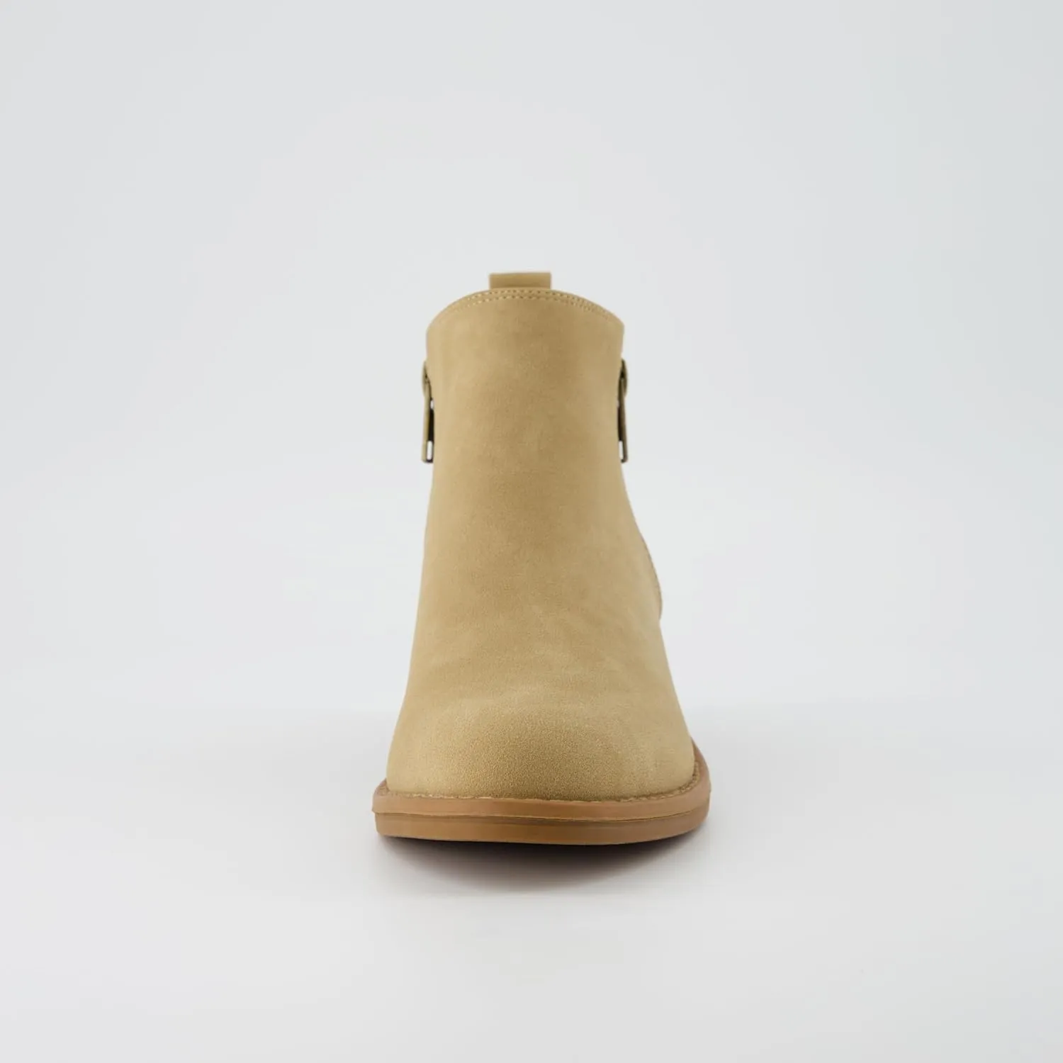 CUSHIONAIRE Taco Women’s Ankle Bootie – Low Heel Ankle Boots for Women with Memory Foam Comfort, Side Zipper, and Wide Widths Available