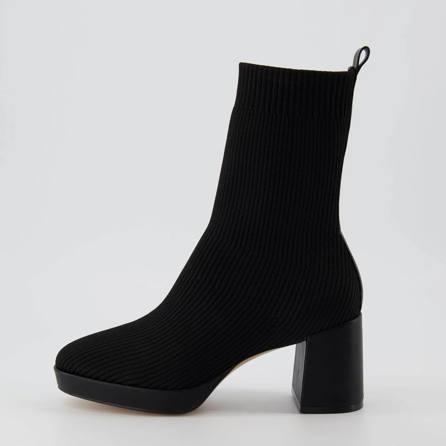 CUSHIONAIRE Women's Bancroft Stretch platform heel boot  Memory Foam, Wide Widths Available