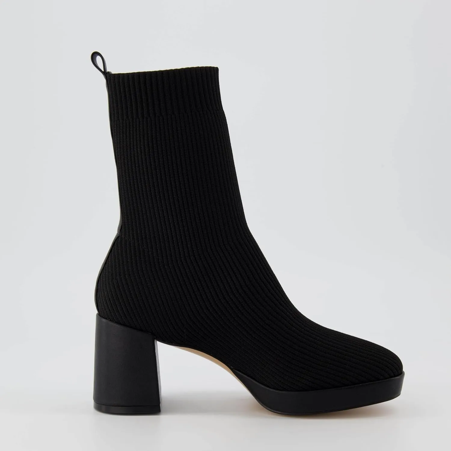 CUSHIONAIRE Women's Bancroft Stretch platform heel boot  Memory Foam, Wide Widths Available