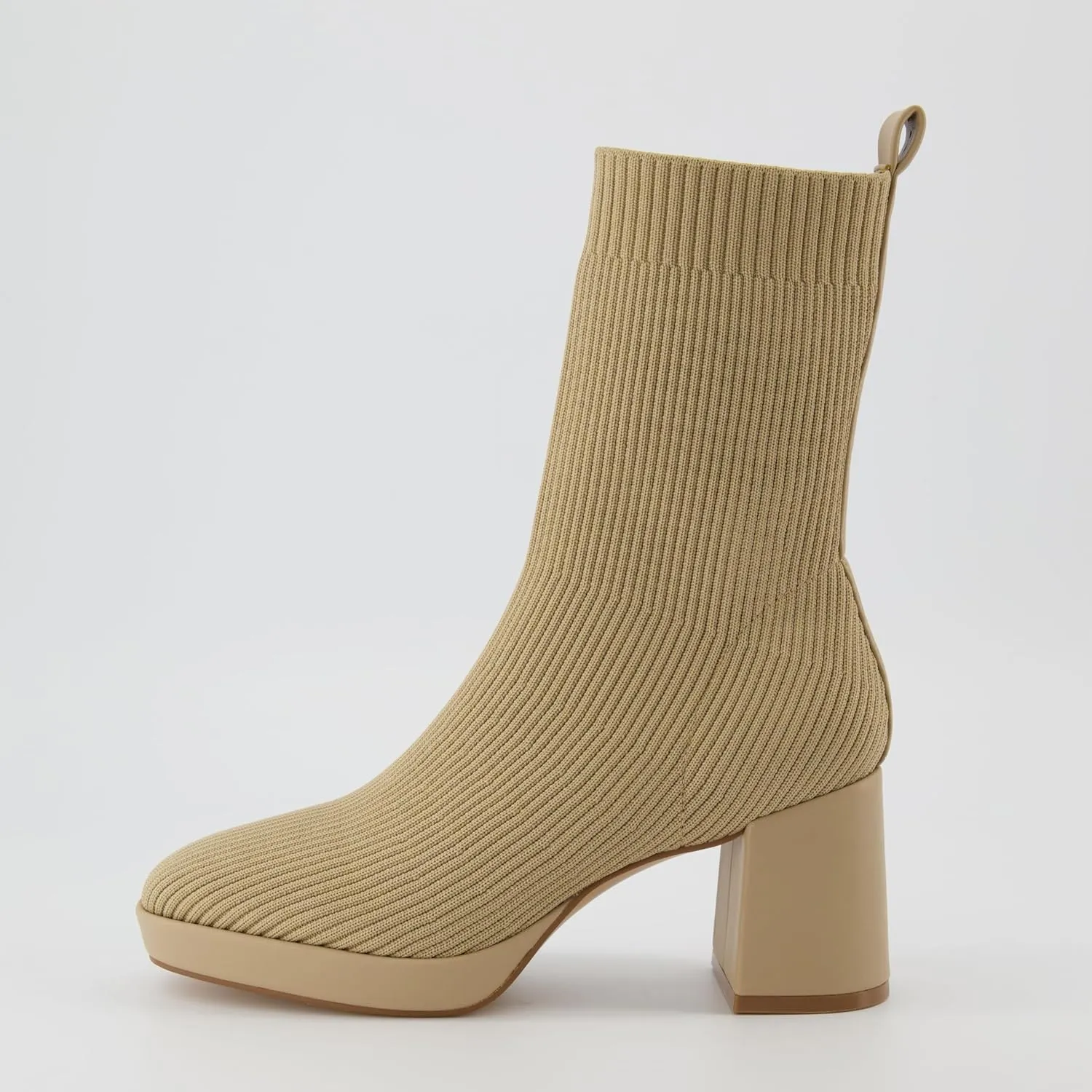 CUSHIONAIRE Women's Bancroft Stretch platform heel boot  Memory Foam, Wide Widths Available