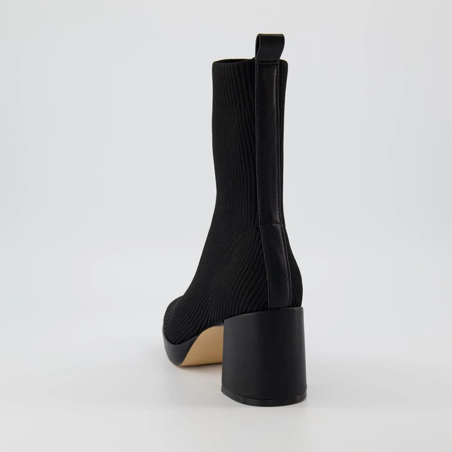 CUSHIONAIRE Women's Bancroft Stretch platform heel boot  Memory Foam, Wide Widths Available