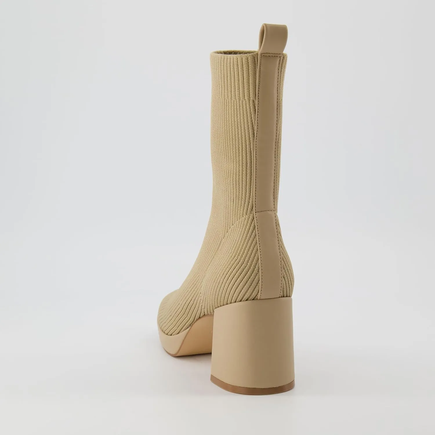 CUSHIONAIRE Women's Bancroft Stretch platform heel boot  Memory Foam, Wide Widths Available