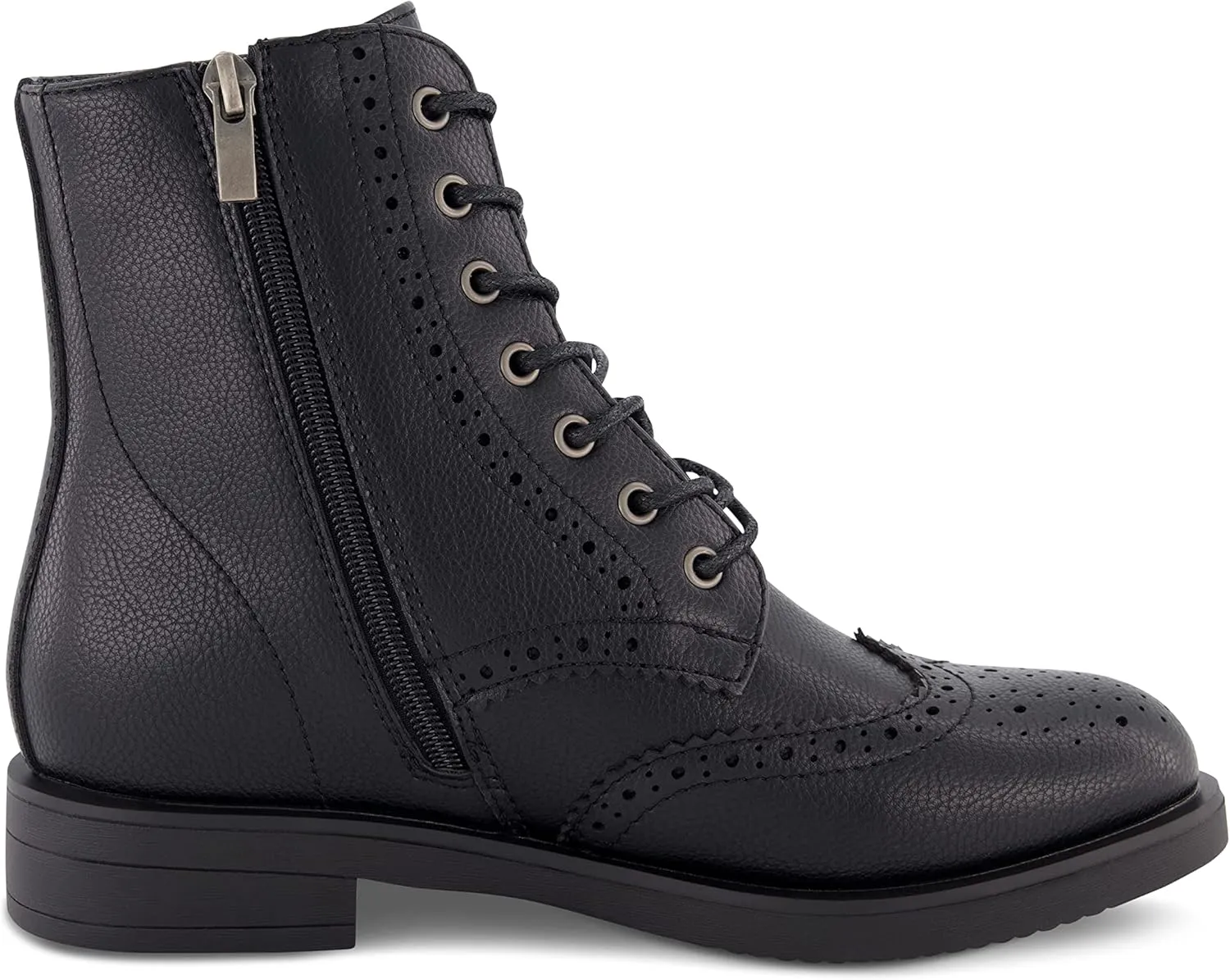 CUSHIONAIRE Women's Boyfriend wing tip boot  Memory Foam, Wide Widths Available