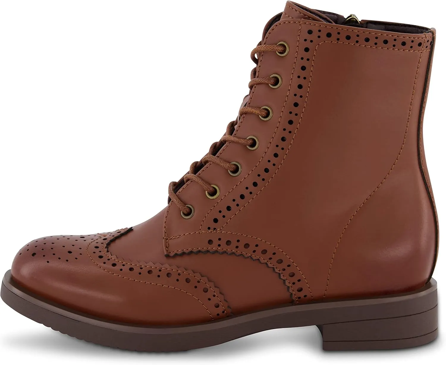 CUSHIONAIRE Women's Boyfriend wing tip boot  Memory Foam, Wide Widths Available