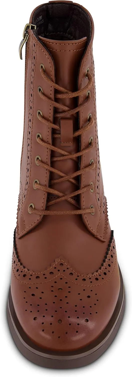 CUSHIONAIRE Women's Boyfriend wing tip boot  Memory Foam, Wide Widths Available