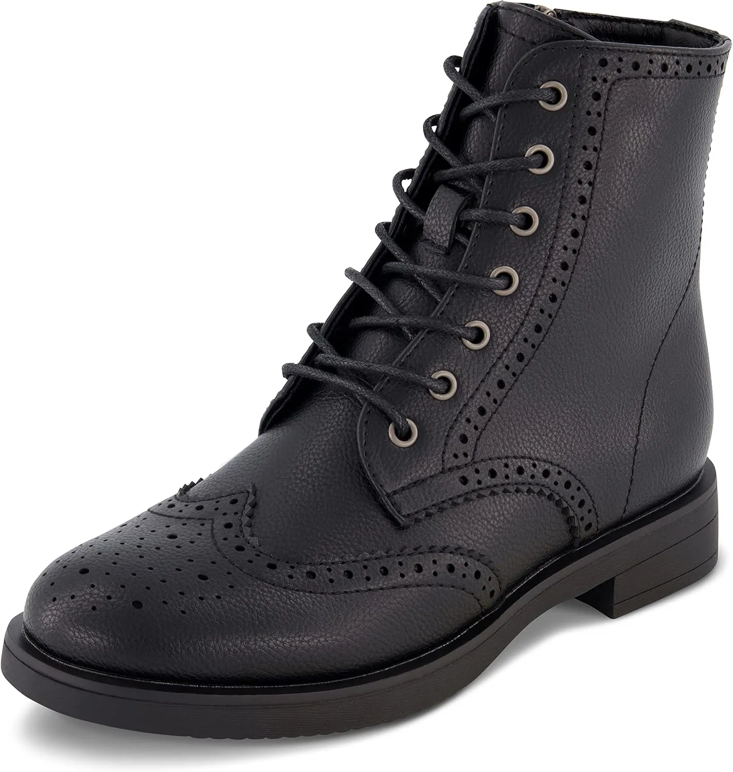 CUSHIONAIRE Women's Boyfriend wing tip boot  Memory Foam, Wide Widths Available