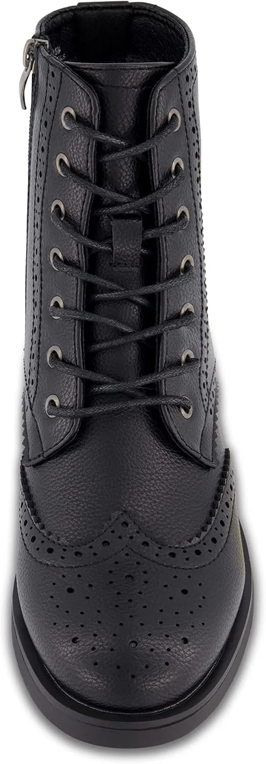 CUSHIONAIRE Women's Boyfriend wing tip boot  Memory Foam, Wide Widths Available