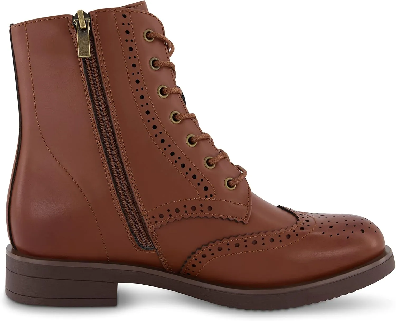 CUSHIONAIRE Women's Boyfriend wing tip boot  Memory Foam, Wide Widths Available