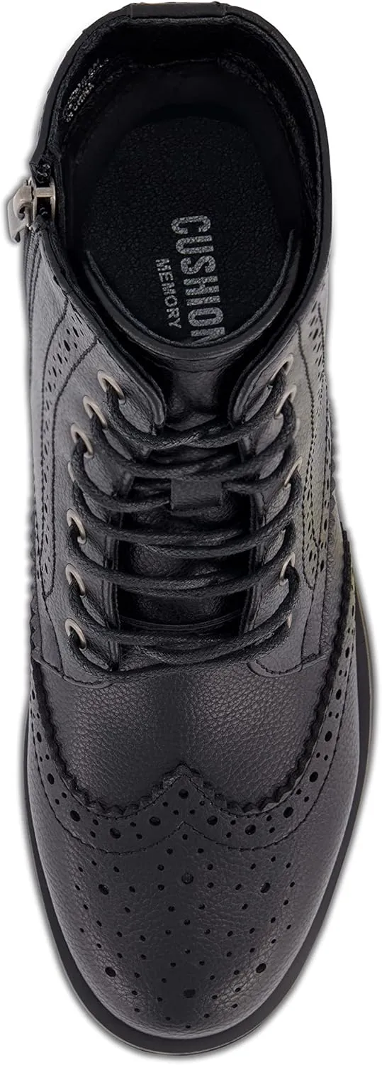 CUSHIONAIRE Women's Boyfriend wing tip boot  Memory Foam, Wide Widths Available