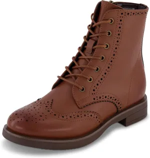 CUSHIONAIRE Women's Boyfriend wing tip boot  Memory Foam, Wide Widths Available