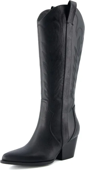 CUSHIONAIRE Women's Caress tall western boot  Memory Foam, Wide Widths Available