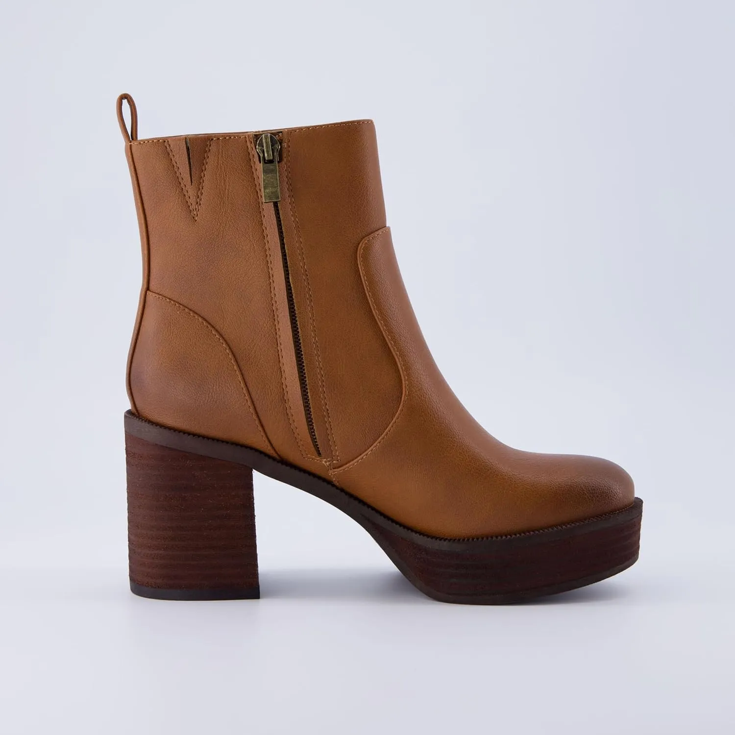 CUSHIONAIRE Women's Festival Platform Block Heel Boot  Memory Foam, Wide Widths Available