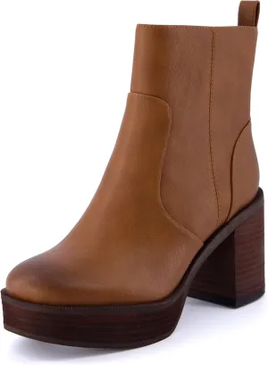 CUSHIONAIRE Women's Festival Platform Block Heel Boot  Memory Foam, Wide Widths Available