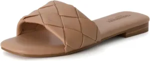 CUSHIONAIRE Women's Franca woven slide sandal  Memory Foam, Wide Widths Available