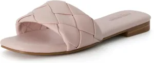 CUSHIONAIRE Women's Franca woven slide sandal  Memory Foam, Wide Widths Available