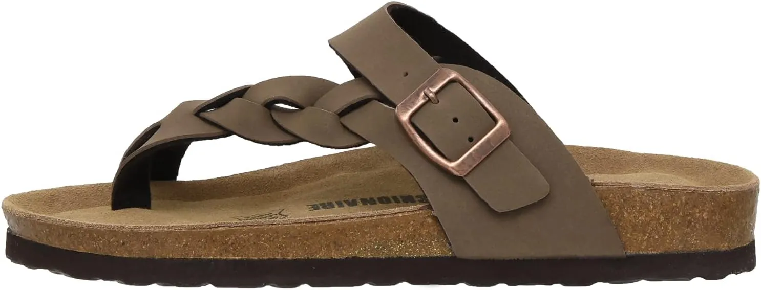 CUSHIONAIRE Women's Libby Cork footbed Sandal with  Comfort and Wide Widths Available,