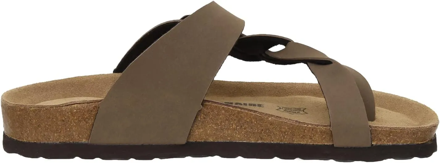 CUSHIONAIRE Women's Libby Cork footbed Sandal with  Comfort and Wide Widths Available,
