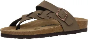 CUSHIONAIRE Women's Libby Cork footbed Sandal with  Comfort and Wide Widths Available,