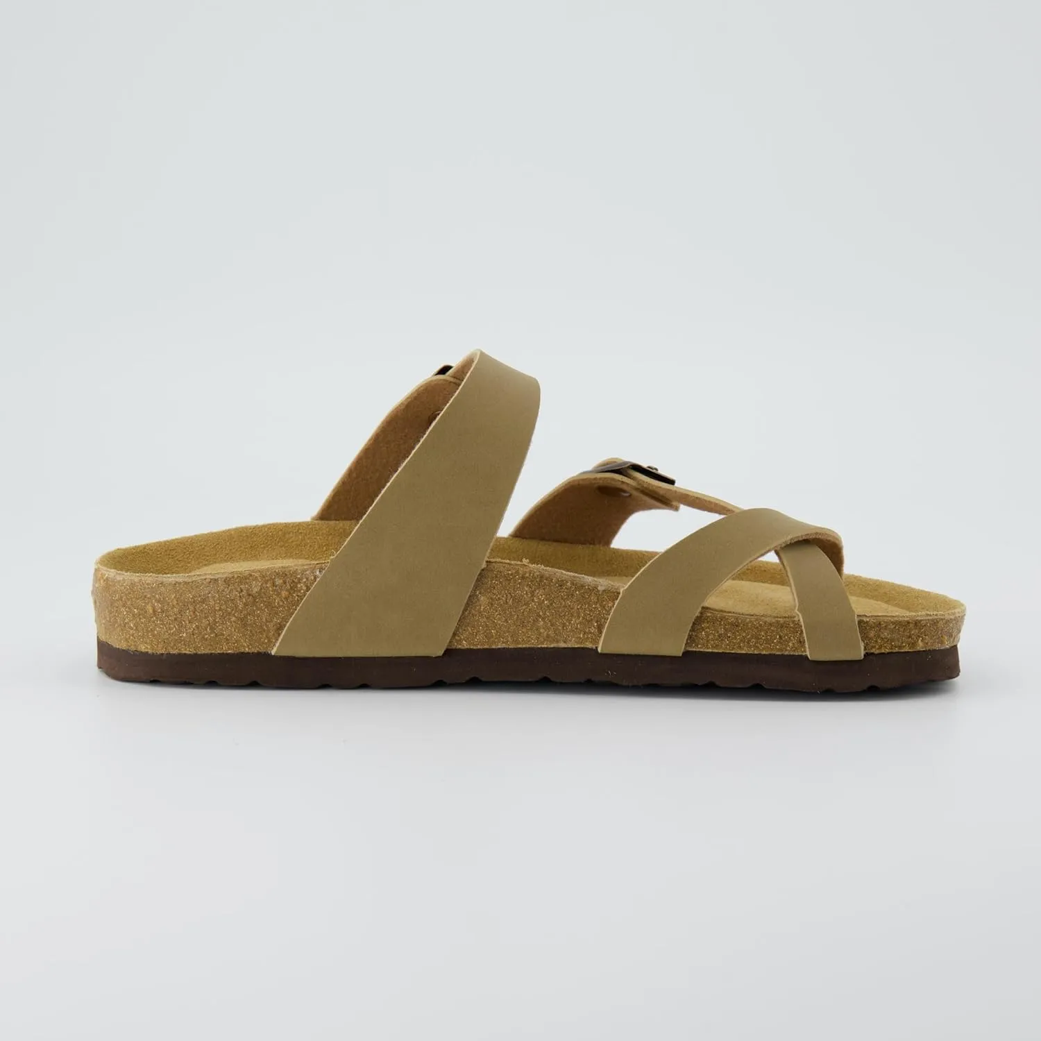 CUSHIONAIRE Women's Luna Cork Footbed Sandal With  Comfort