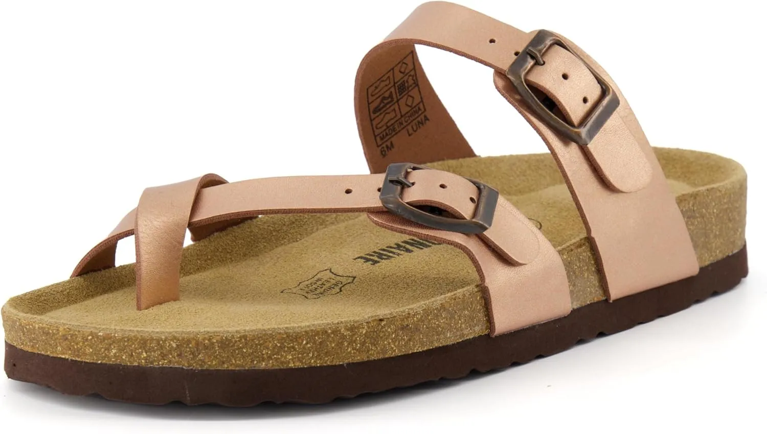 CUSHIONAIRE Women's Luna Cork Footbed Sandal With  Comfort