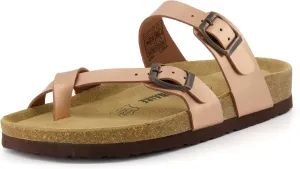 CUSHIONAIRE Women's Luna Cork Footbed Sandal With  Comfort