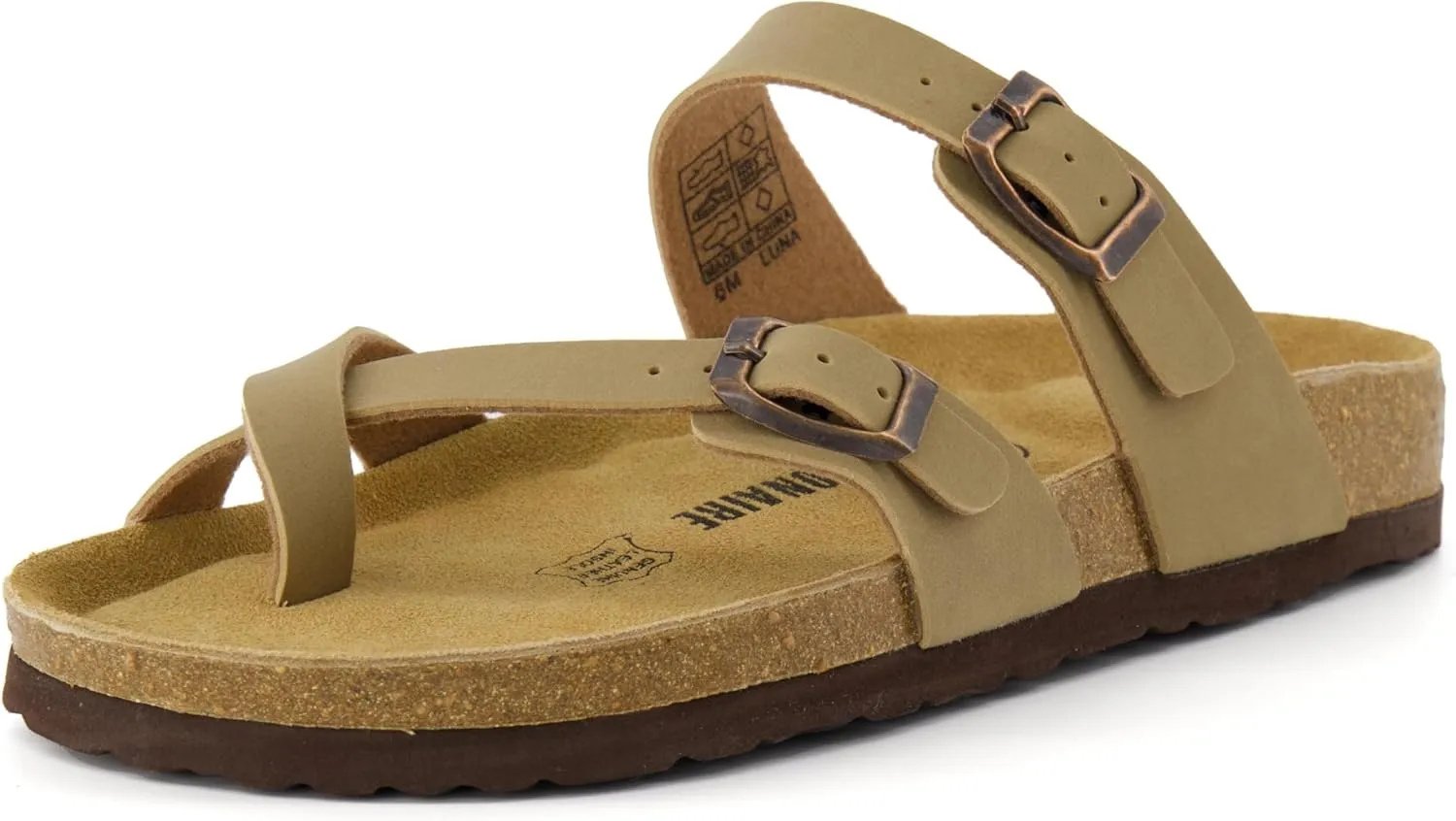 CUSHIONAIRE Women's Luna Cork Footbed Sandal With  Comfort