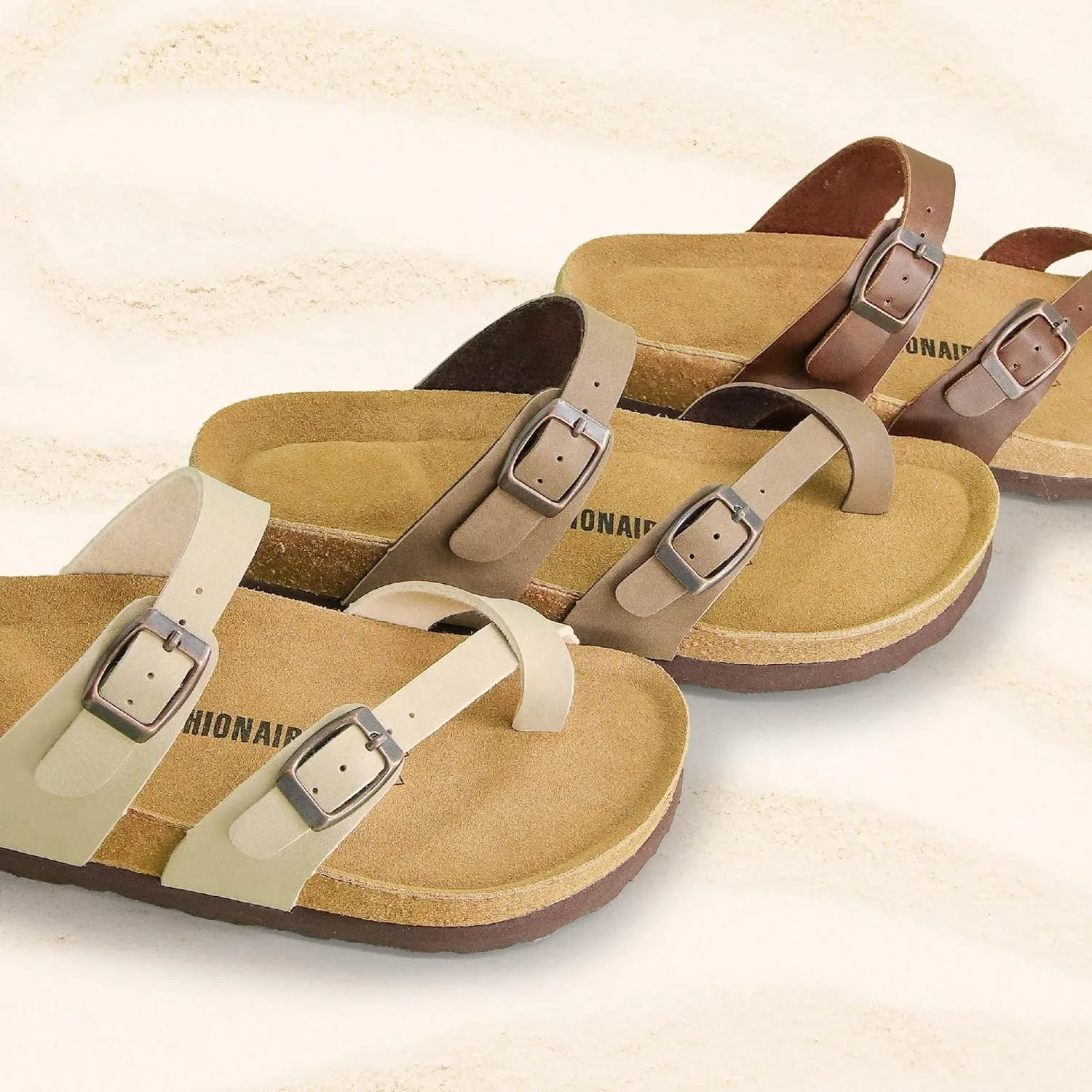 CUSHIONAIRE Women's Luna Cork Footbed Sandal With  Comfort