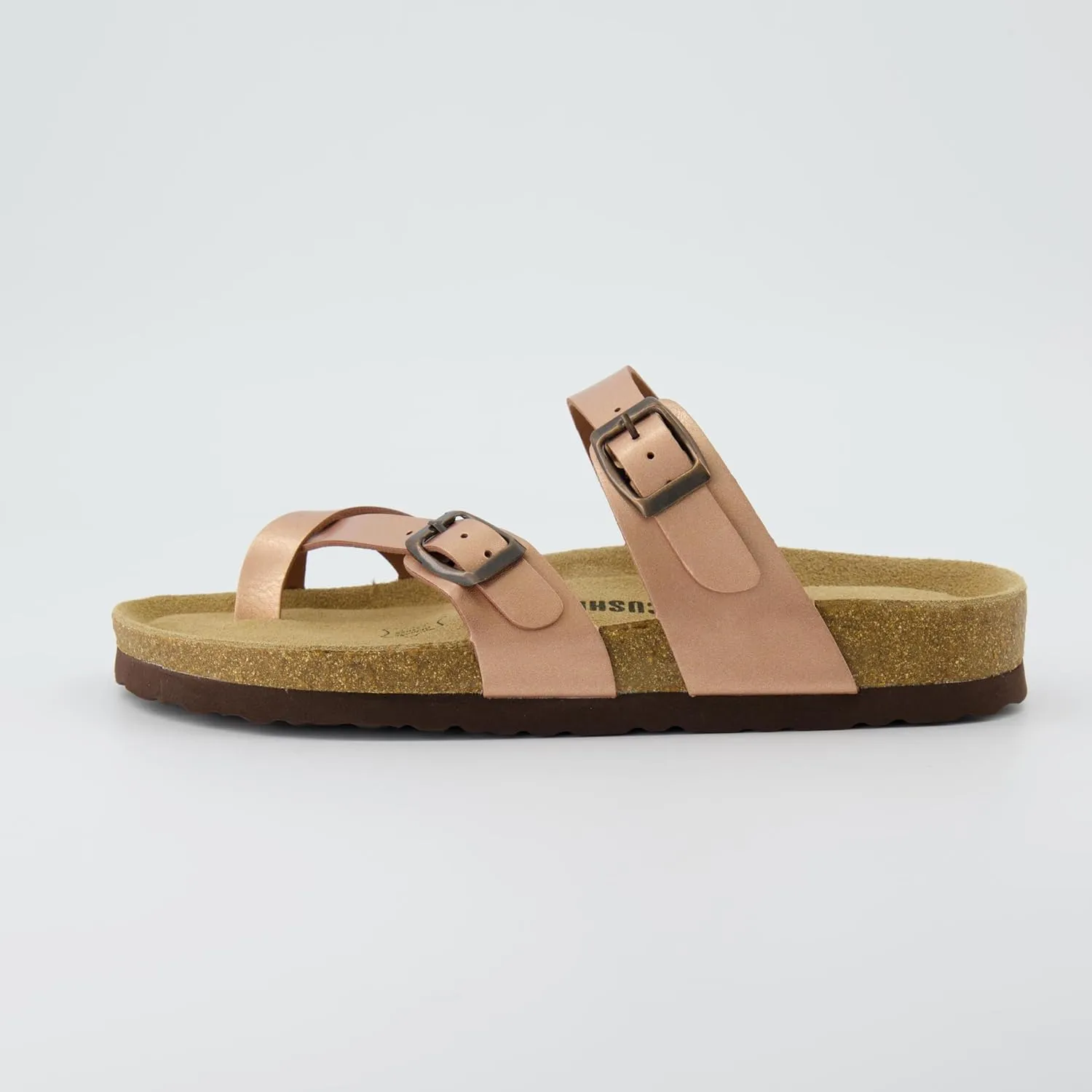 CUSHIONAIRE Women's Luna Cork Footbed Sandal With  Comfort