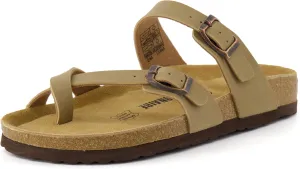 CUSHIONAIRE Women's Luna Cork Footbed Sandal With  Comfort