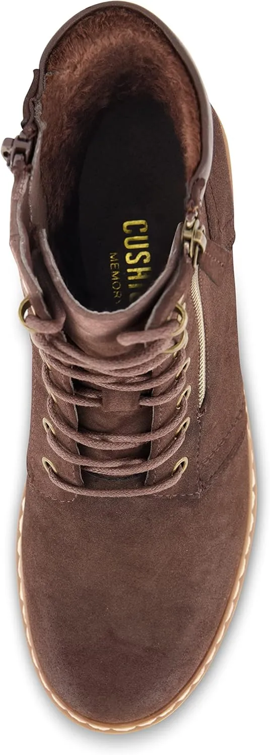 CUSHIONAIRE Women's Ramsey Lace up boot  Memory Foam, Wide Widths Available
