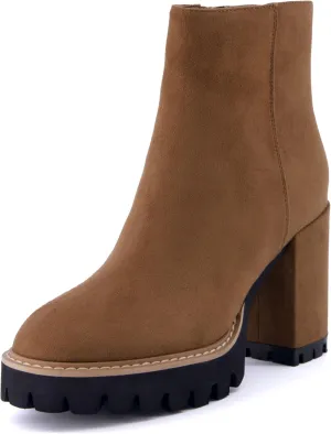 CUSHIONAIRE Women's Ringo platform heel boot  Memory Foam, Wide Widths Available