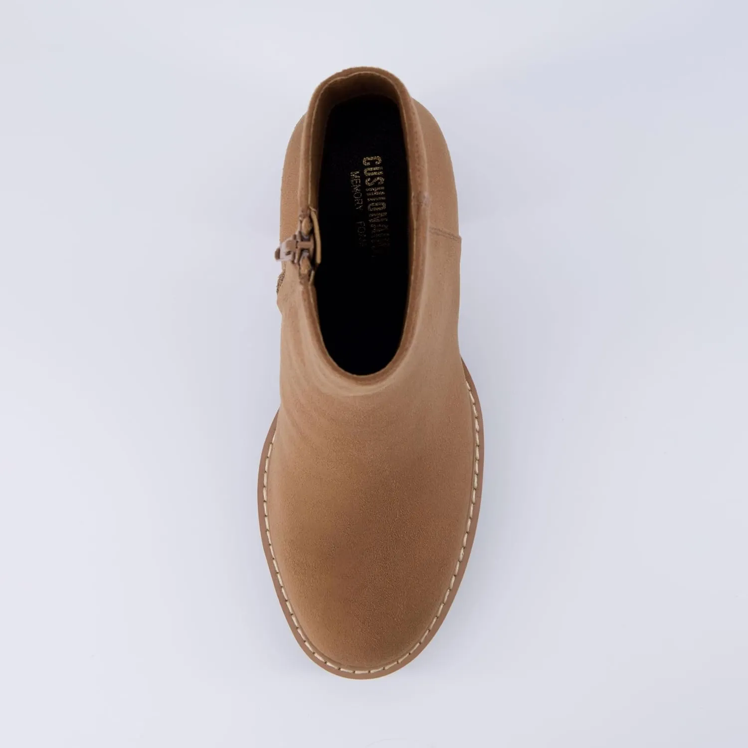 CUSHIONAIRE Women's Ringo platform heel boot  Memory Foam, Wide Widths Available