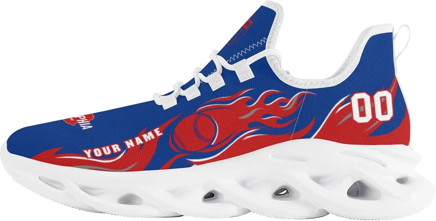 Custom Baseball Flex Control Sneakers Personalized Fan Men's Breathable Name Number Gift Workout Athletic Gym Slip-on Shoes
