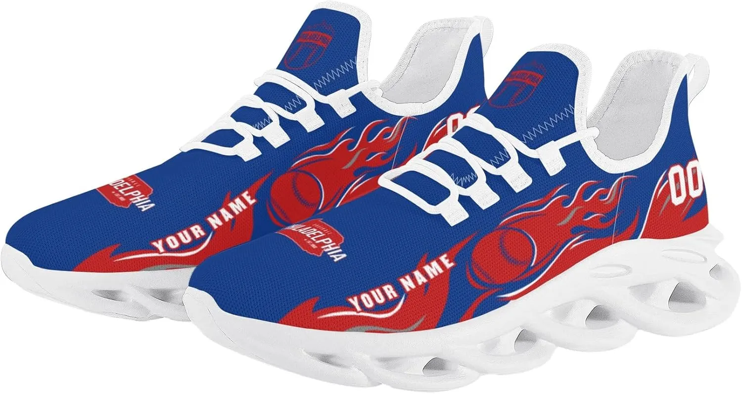 Custom Baseball Flex Control Sneakers Personalized Fan Men's Breathable Name Number Gift Workout Athletic Gym Slip-on Shoes