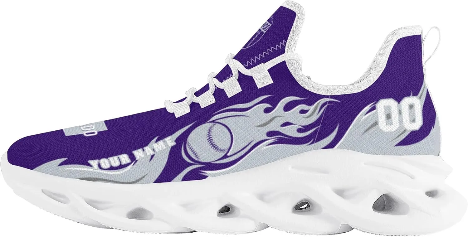 Custom Baseball Flex Control Sneakers Personalized Fan Men's Breathable Name Number Gift Workout Athletic Gym Slip-on Shoes