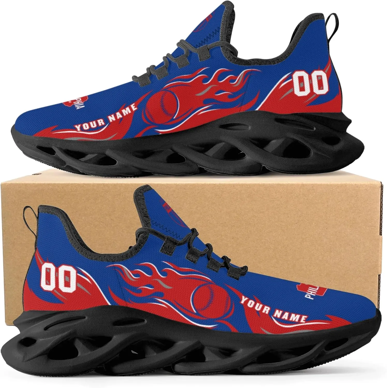 Custom Baseball Flex Control Sneakers Personalized Fan Men's Breathable Name Number Gift Workout Athletic Gym Slip-on Shoes