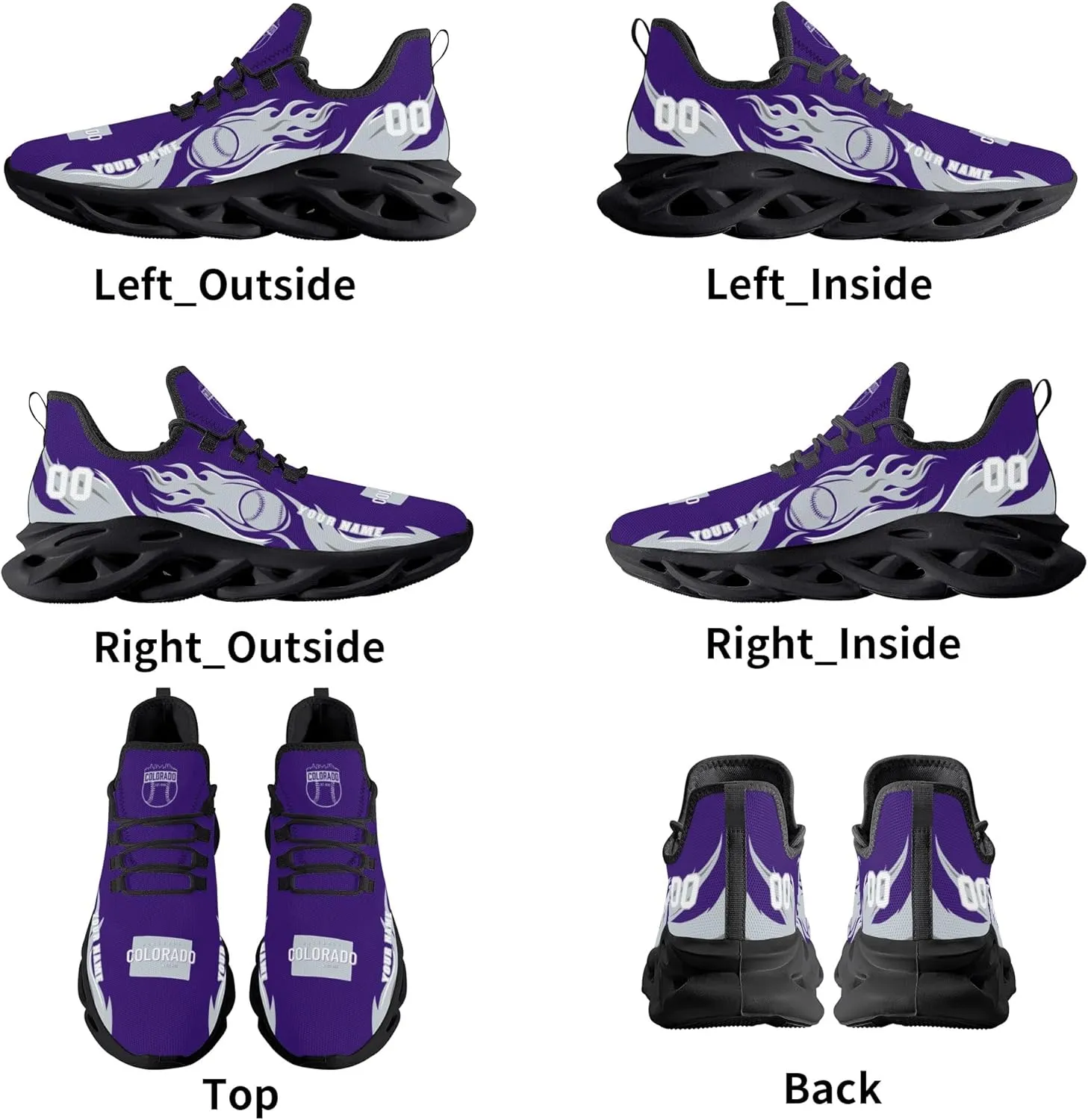 Custom Baseball Flex Control Sneakers Personalized Fan Men's Breathable Name Number Gift Workout Athletic Gym Slip-on Shoes