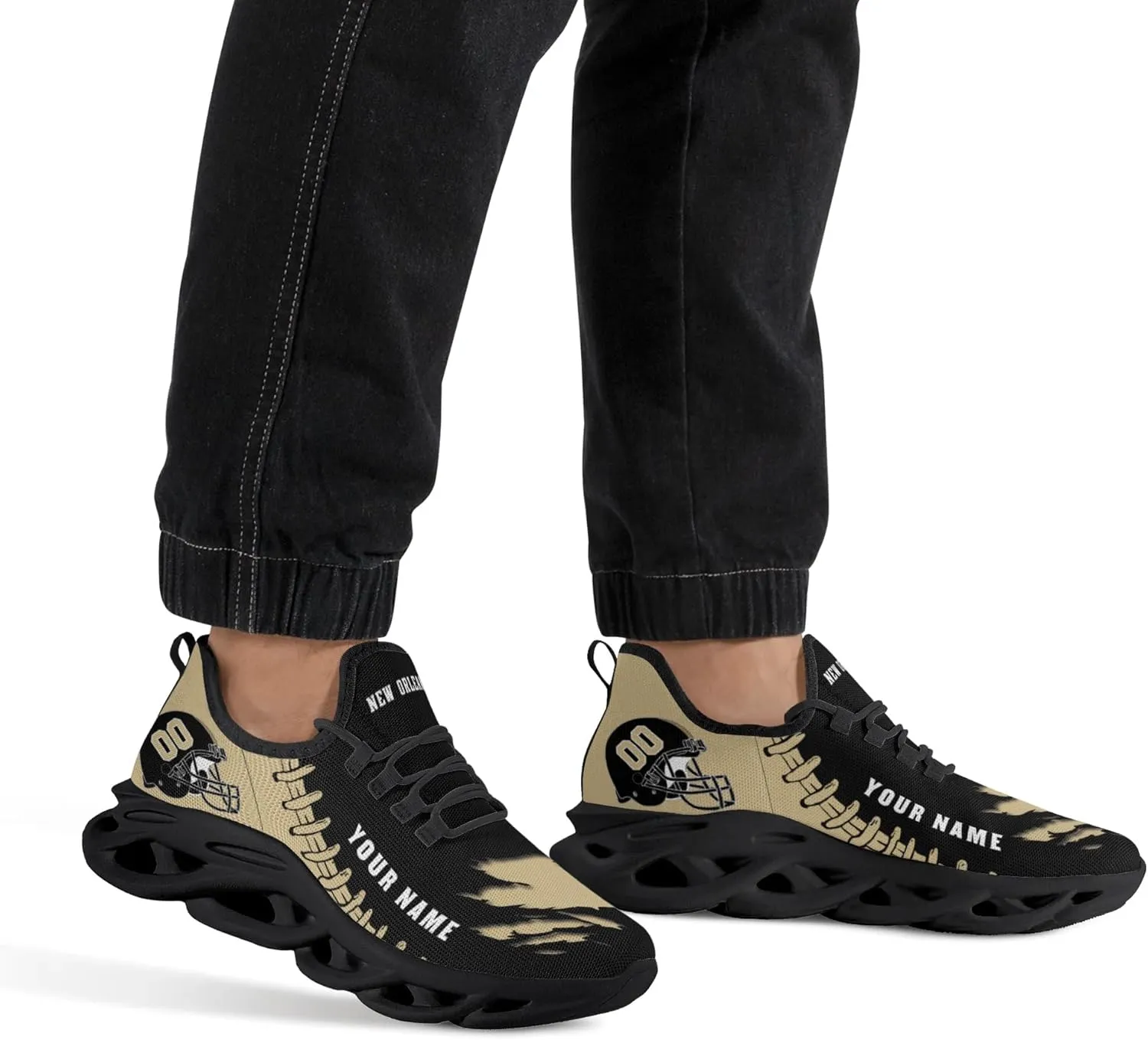 Custom Football Flex Control Sneakers Personalized Fans Men's Breathable Name Number Gifts Workout Athletic Gym Slip-on Shoes