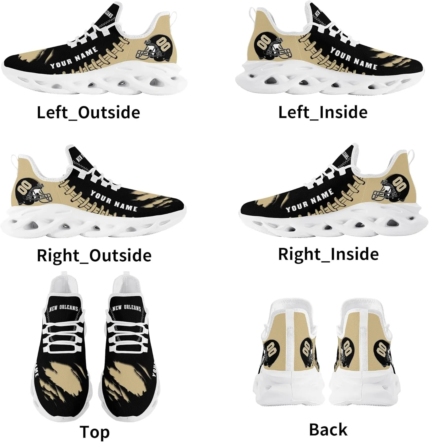 Custom Football Flex Control Sneakers Personalized Fans Men's Breathable Name Number Gifts Workout Athletic Gym Slip-on Shoes
