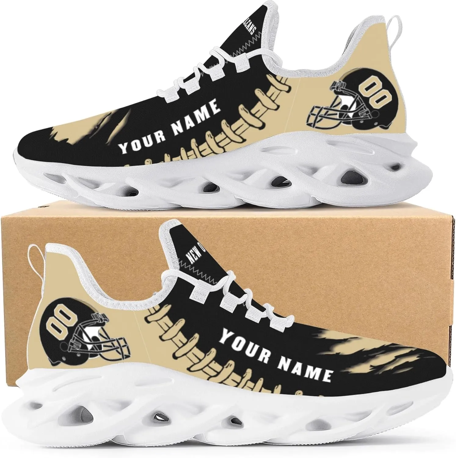 Custom Football Flex Control Sneakers Personalized Fans Men's Breathable Name Number Gifts Workout Athletic Gym Slip-on Shoes
