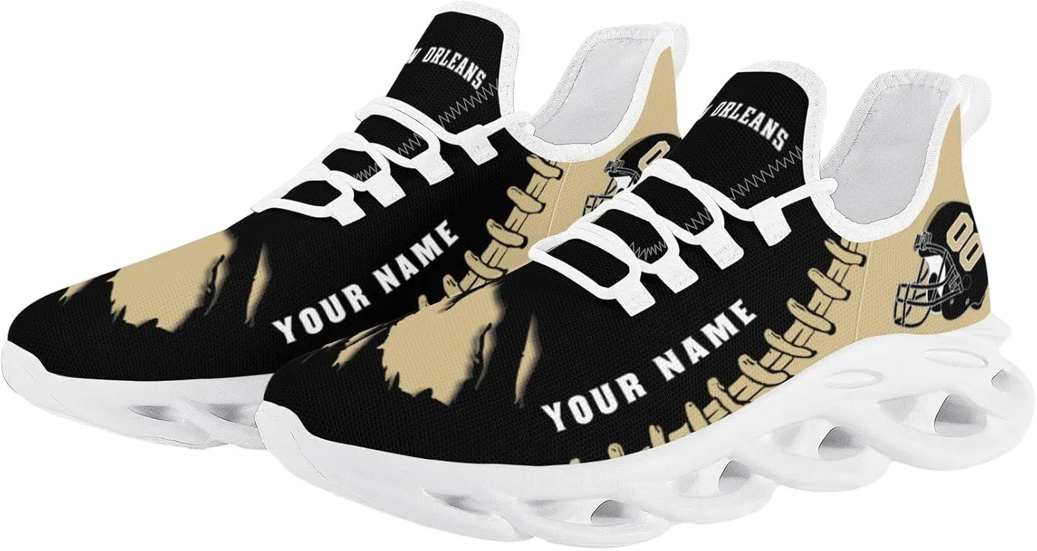 Custom Football Flex Control Sneakers Personalized Fans Men's Breathable Name Number Gifts Workout Athletic Gym Slip-on Shoes