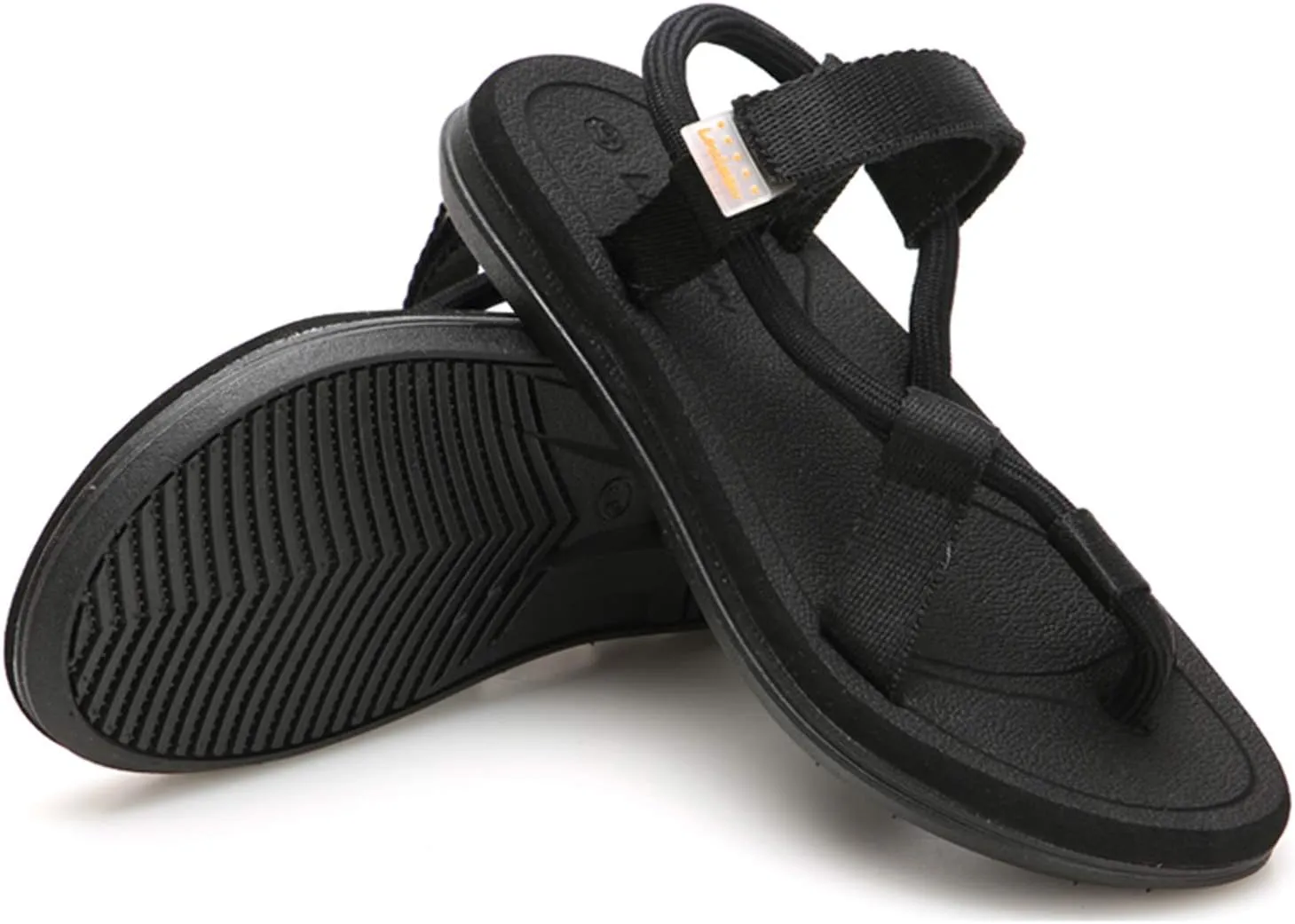 CYian Mens Sandals Slippers Rubber Flip Flops for Men Shoes with Fashion Eastic Strap Free Adjustment Indoor Outdoor