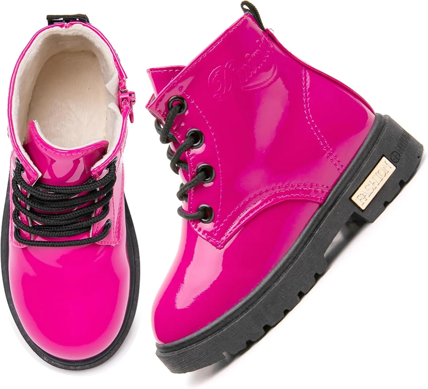 Daclay Kids Boots Children Boys and Girls Candy-Colored Waterproof and Velvet Boots