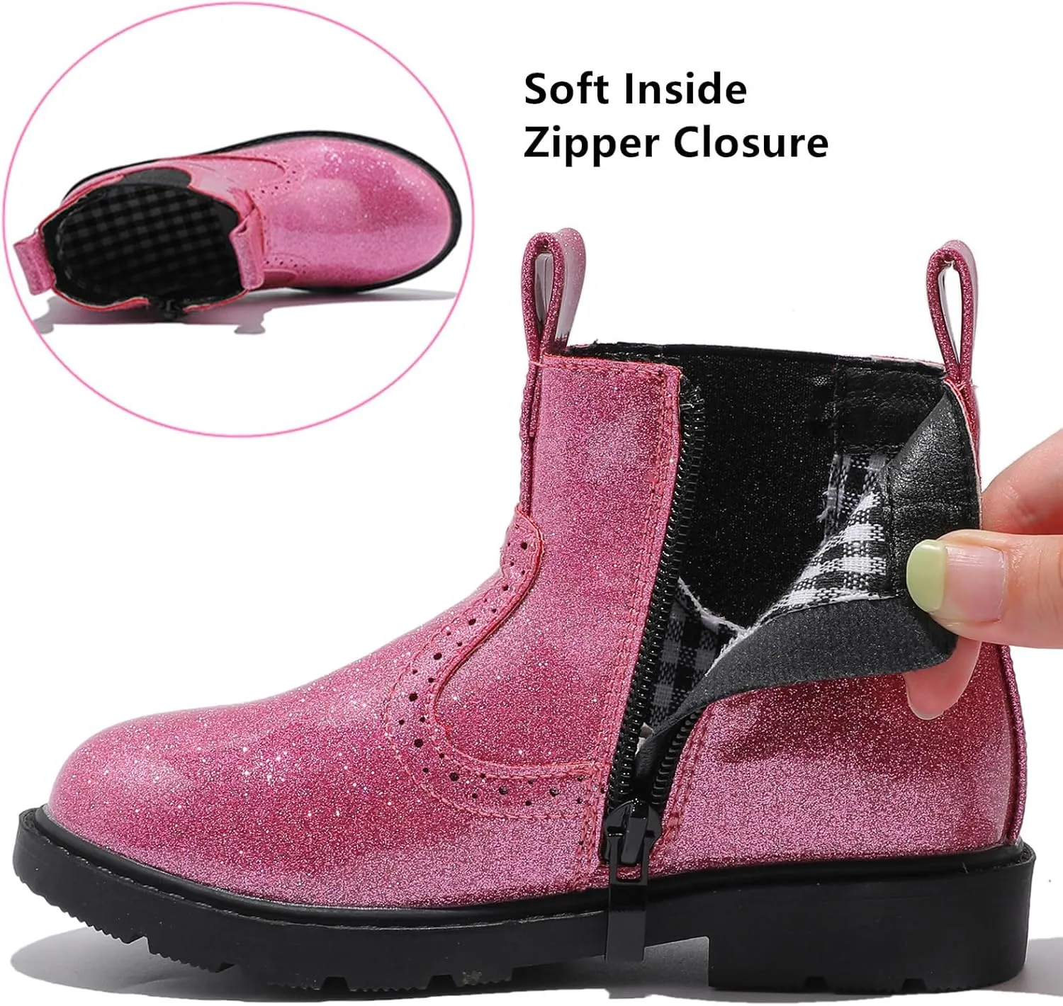 DADAWEN Boys Girls Waterproof Outdoor Side Zipper Comfort Chelsea Ankle Boots Combat Ankle Booties (Toddlers/Little Kids/Big Kids)