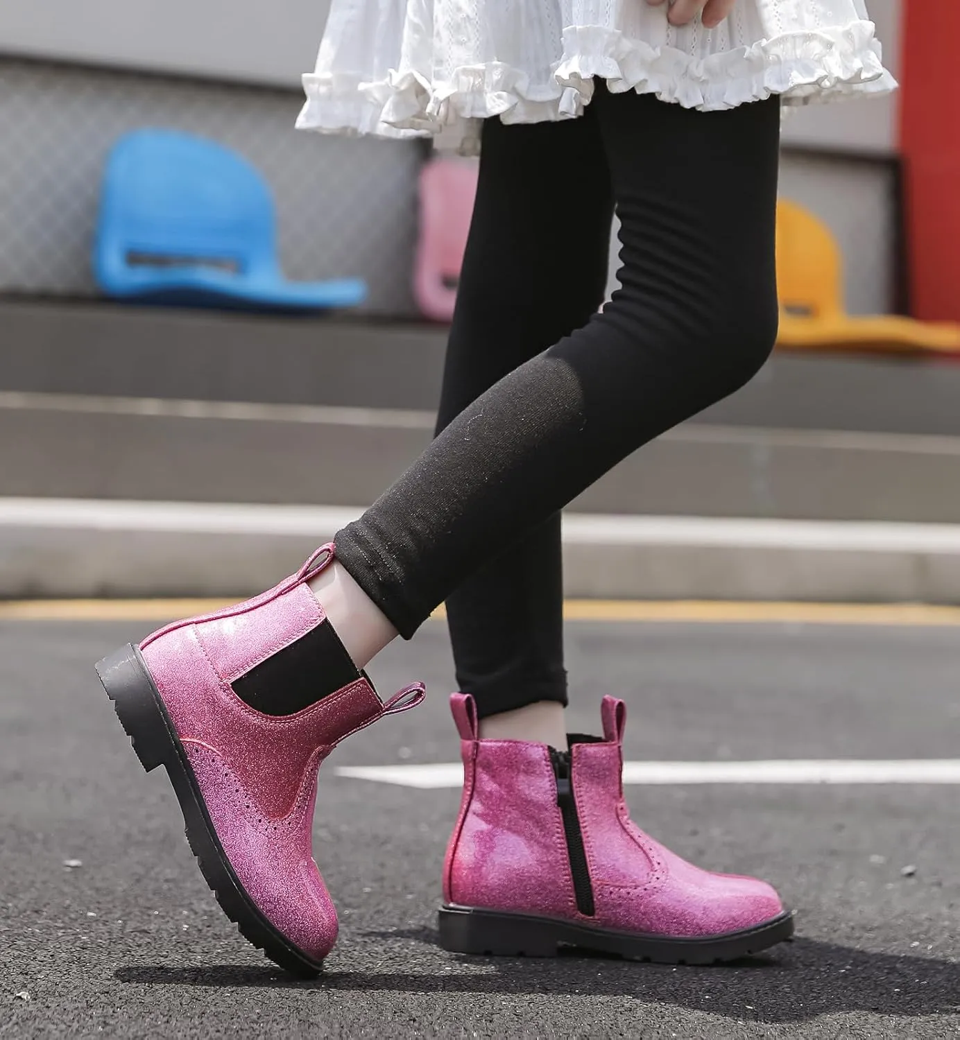 DADAWEN Boys Girls Waterproof Outdoor Side Zipper Comfort Chelsea Ankle Boots Combat Ankle Booties (Toddlers/Little Kids/Big Kids)