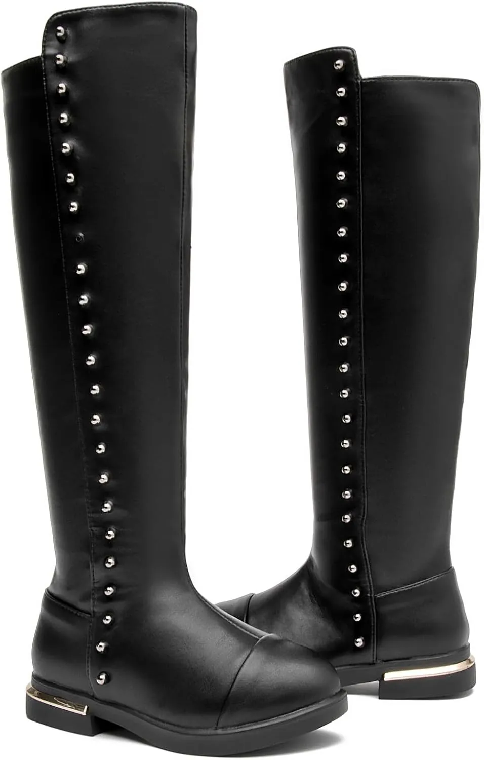 DADAWEN Girl's Waterproof Side Zipper Knee High Riding Boots (Toddler/Little Kid/Big Kid)