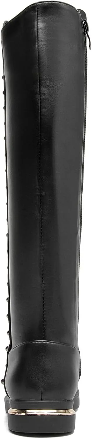 DADAWEN Girl's Waterproof Side Zipper Knee High Riding Boots (Toddler/Little Kid/Big Kid)