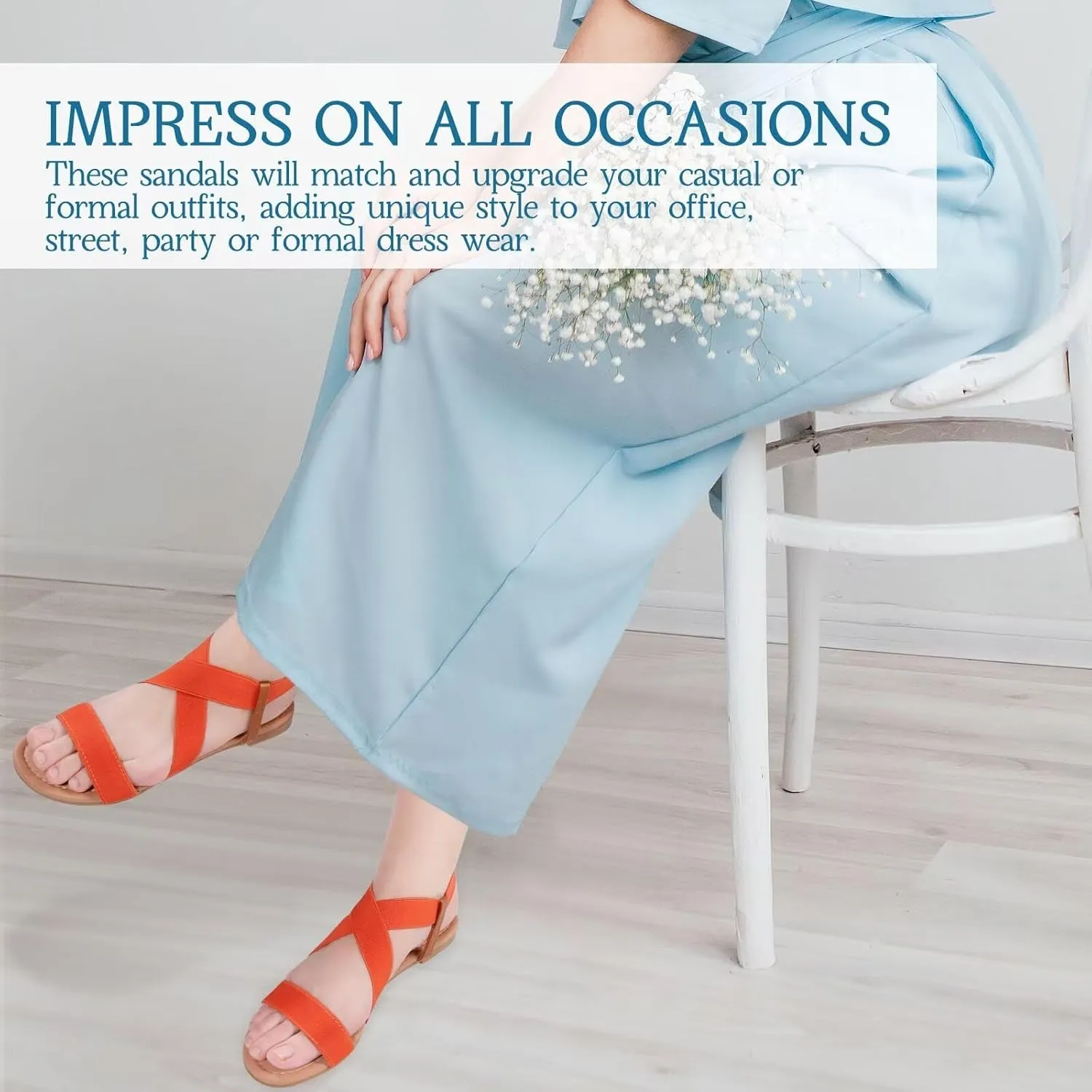 DAYDAYGO Women's Elastic Flat Sandals
