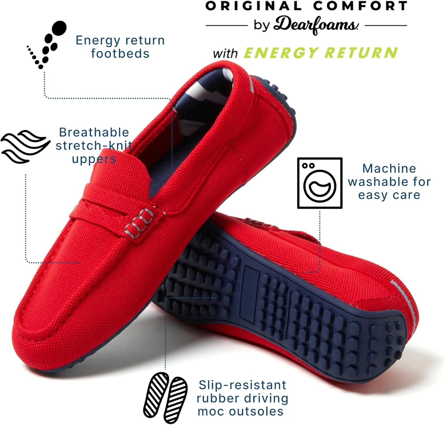Dearfoams Women's Hazel-Lighweight Driving Loafer Machine Washable Comfortable Shoe