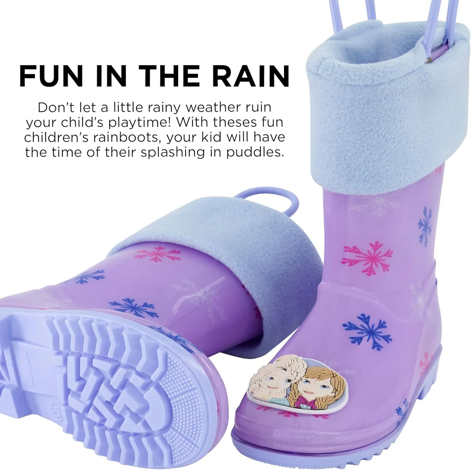 Disney Girl's Frozen Kids Rain Boots with Soft Removable Liner Snow